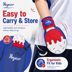 Heyear sliding mitt wrist strap adjustment view showing secure Velcro fit