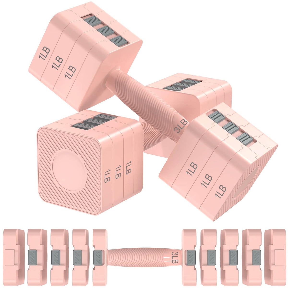 Hezeyferg front view of assembled pair showing compact design and quick workouts