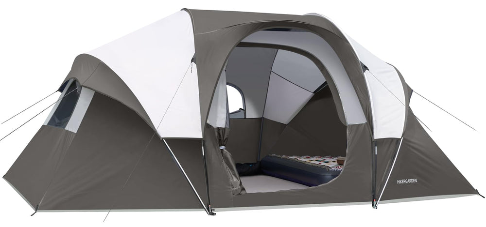 HG HIKERGARDEN front view showing roomy dome and full rainfly for weather protection