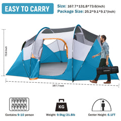 HG HIKERGARDEN interior wide shot with mattresses demonstrating spacious comfort