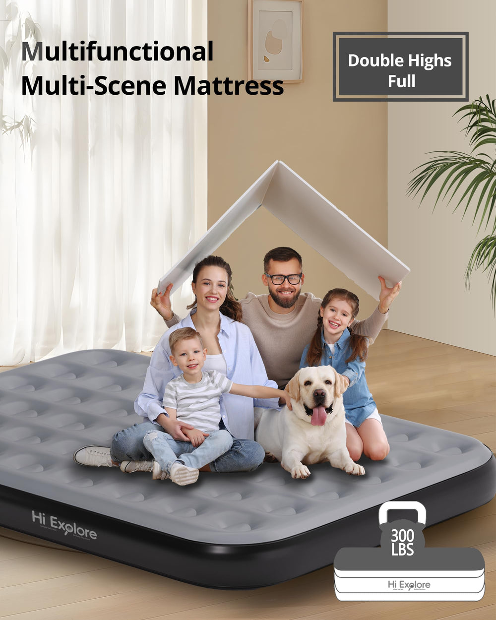 Hi Explore mattress set up at campsite showing quick setup and comfortable outdoor sleep benefit