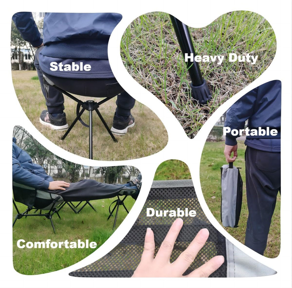HI SUYI folded stool inside nylon carry bag demonstrating compact transportability