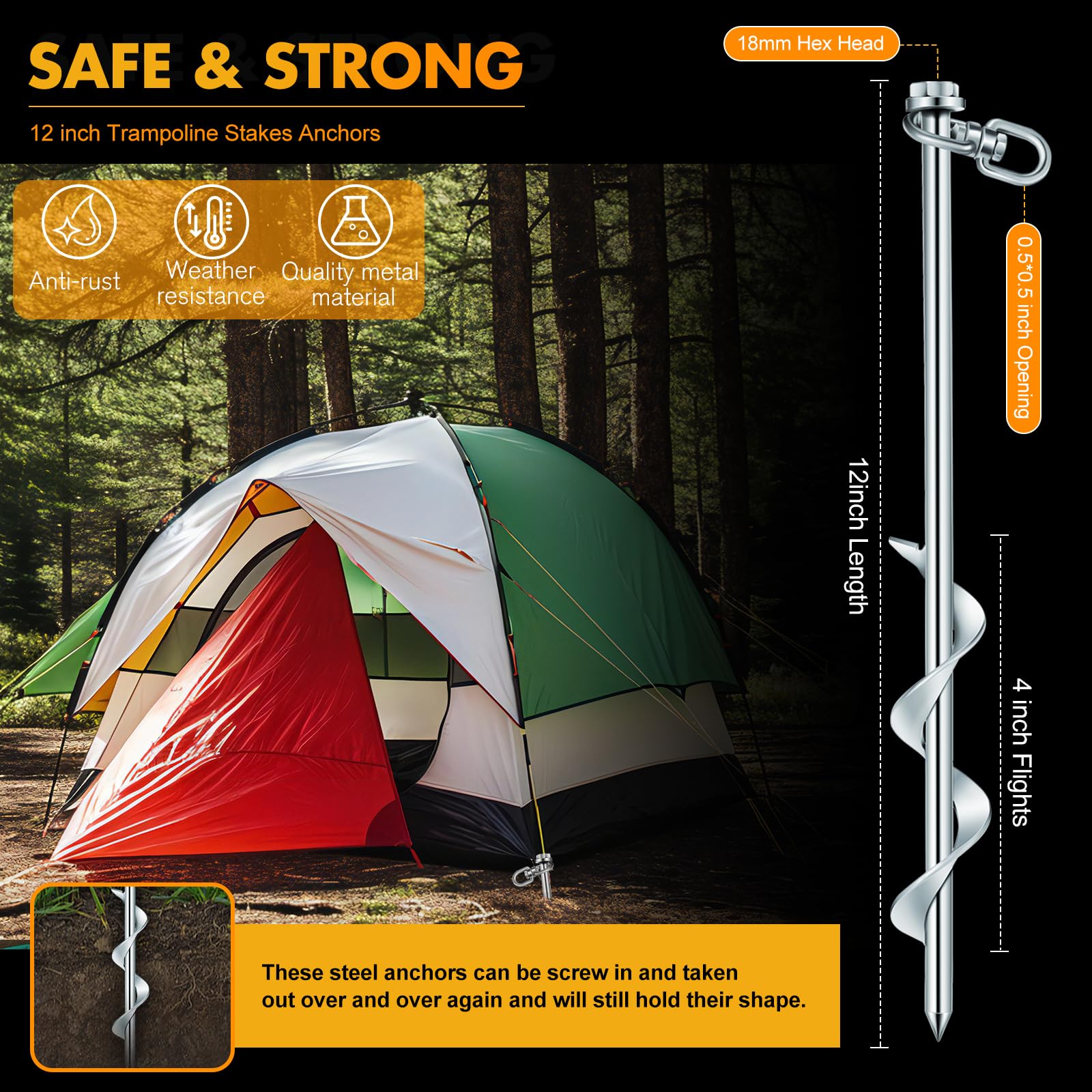 Hiboom close-up of threaded shaft detailing durable metal construction