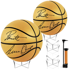 Hiboom gold basketball front view showing signature-ready finish and clear contrast