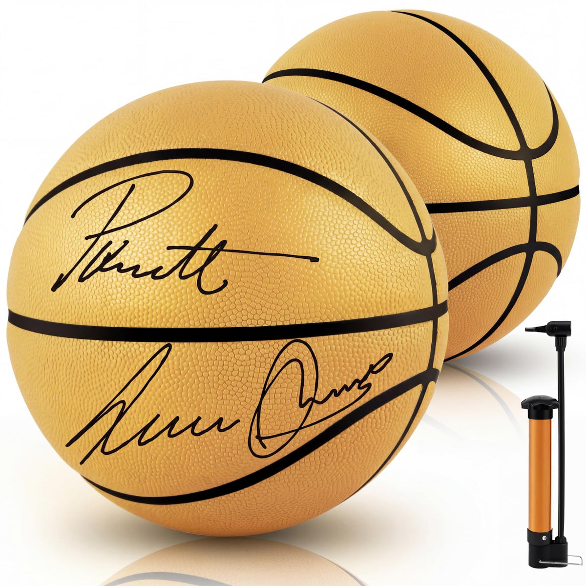 Hiboom front view gold basketball showing bold finish and display appeal