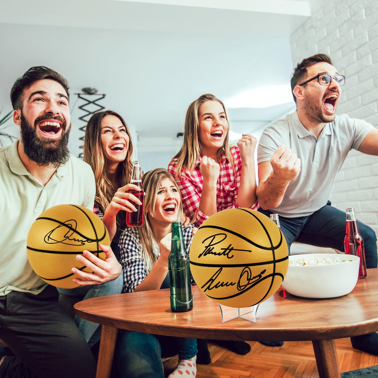Hiboom basketball on trophy shelf conveying archival display and keepsake preservation