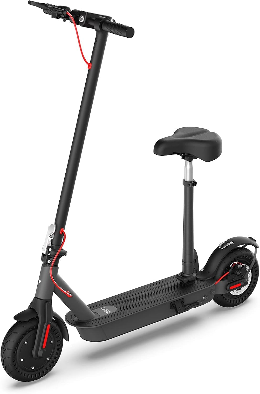 Hiboy telescoping seat post adjusted to different heights for rider comfort