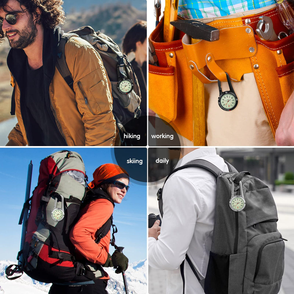 hicarer close-up of carabiner clip and hinge, showing secure attachment benefit