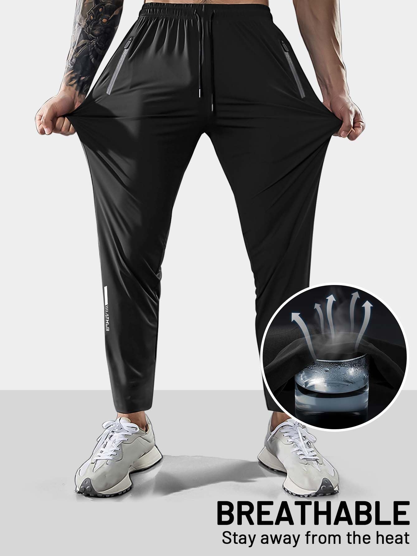 Hidkat model wearing pants on a trail demonstrating mobility and comfort