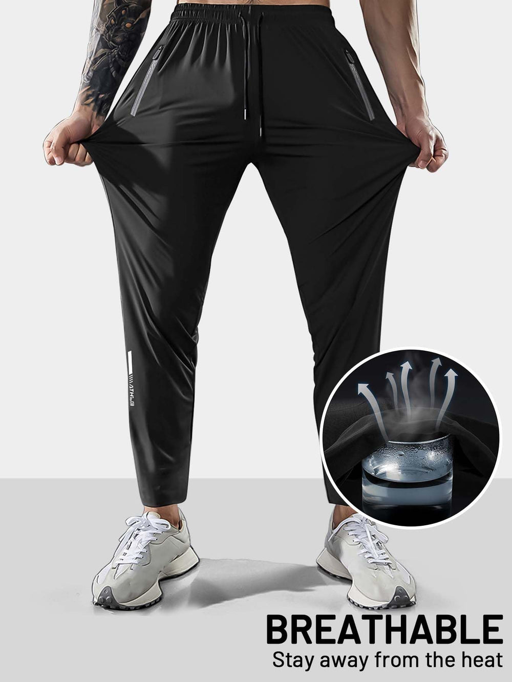 Hidkat model wearing pants on a trail demonstrating mobility and comfort