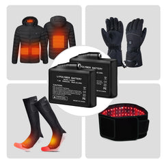 HIFIDECKY battery installed in a heated glove demonstrating ready-to-use warmth