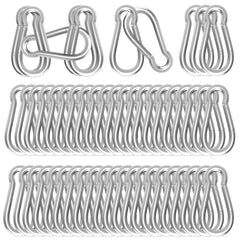 High-PQ front view of bulk carabiner pack showing 120 clips and polished finish benefit