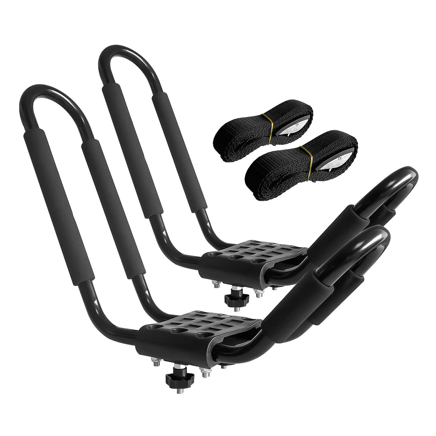 HIGHRAZON front view of paired J-bar rack showing sturdy cradle and finish benefit protection