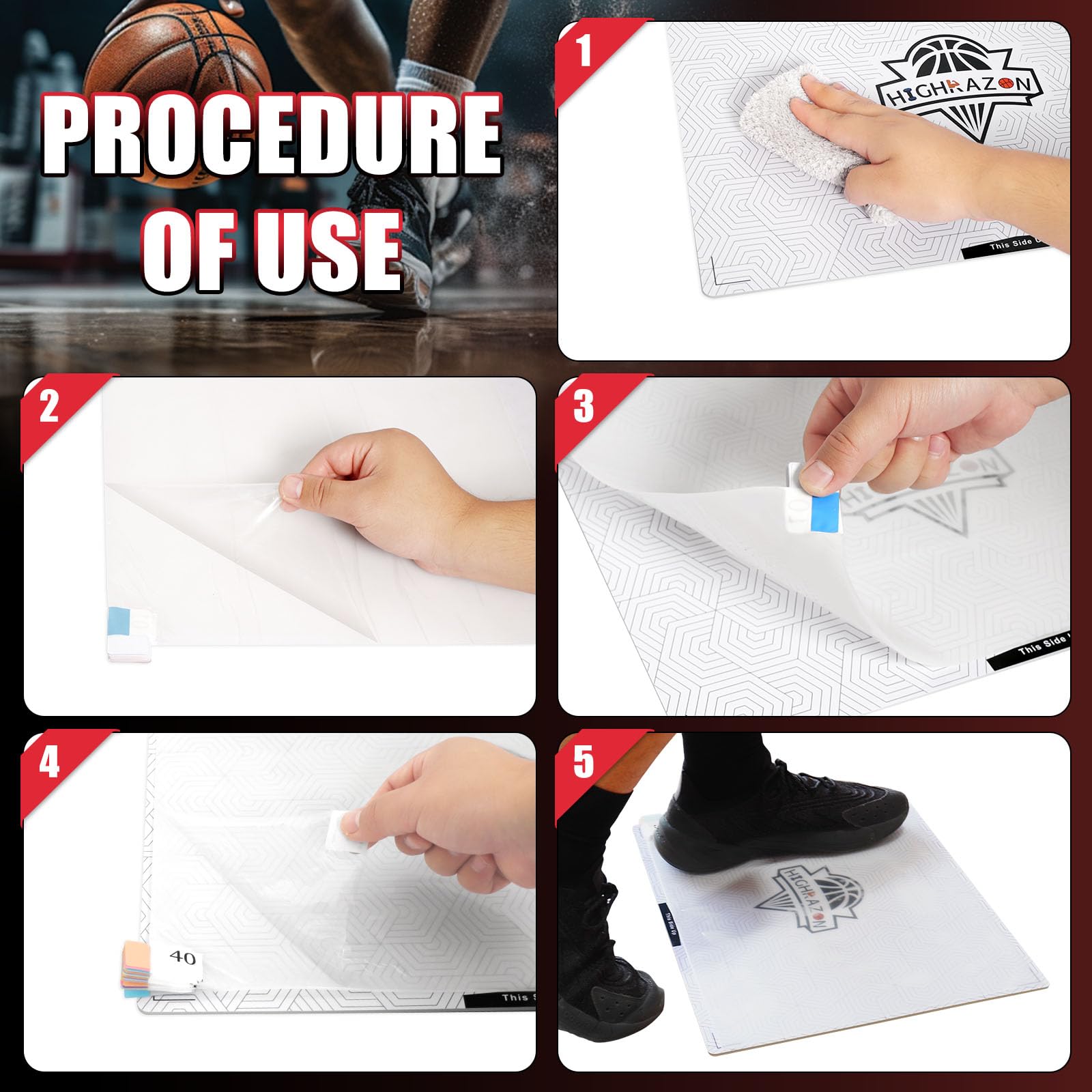 HIGHRAZON numbered sheet being peeled showing easy replacement convenience