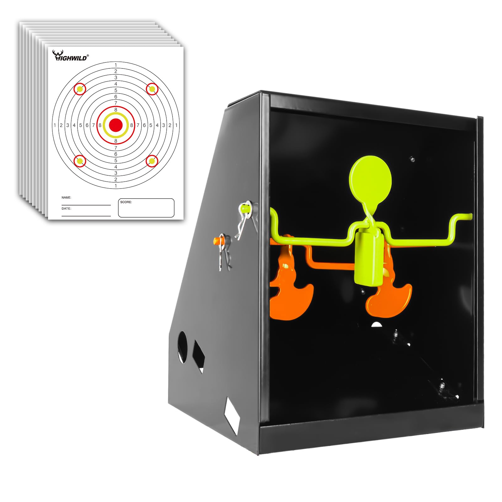 Highwild front view assembled trap showing compact target and benefit of portability