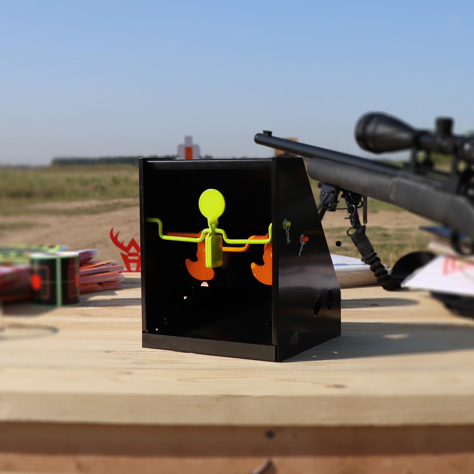 Highwild spinner targets mounted demonstrating reactive shooting drills and fun practice