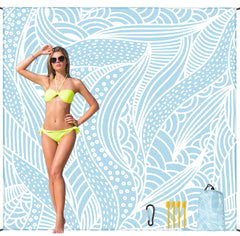 HIHOHO front view of beach blanket showing full ripple design and size benefit
