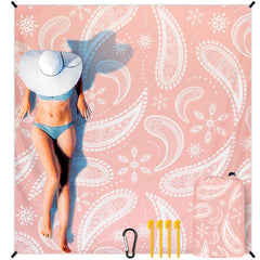 HIHOHO front view of packaged beach blanket showing compact carry benefits