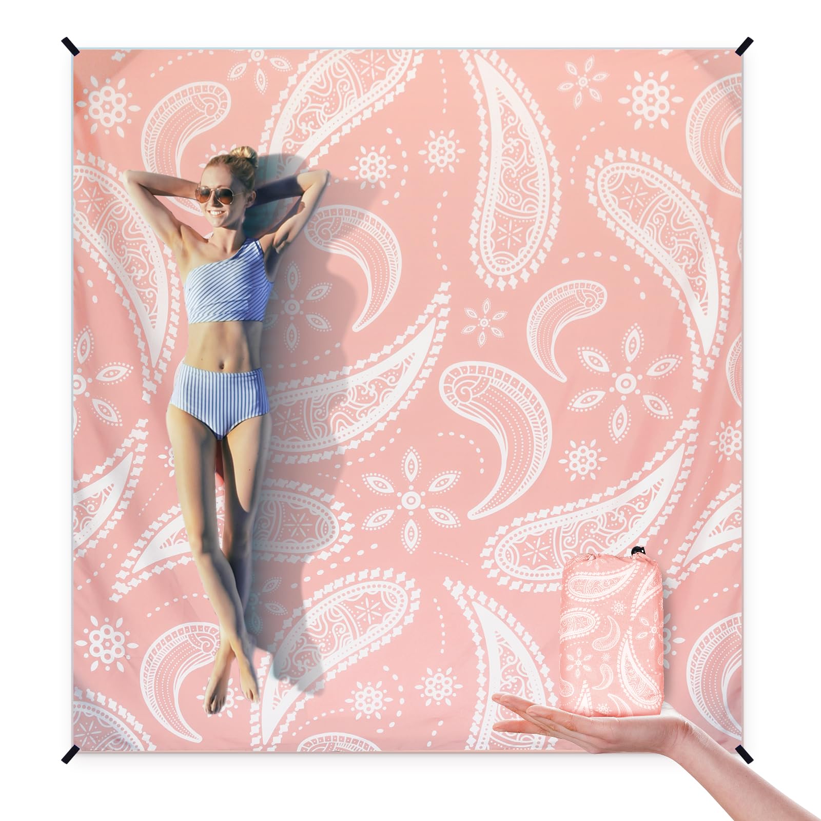 HIHOHO beach mat on patio picnic showing versatile outdoor comfort benefit