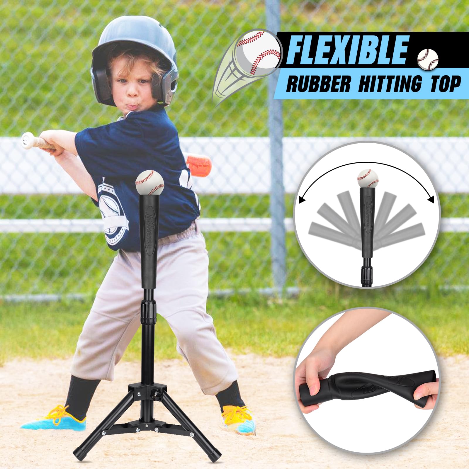 Hikeen close-up of durable rubber top offering realistic ball feel