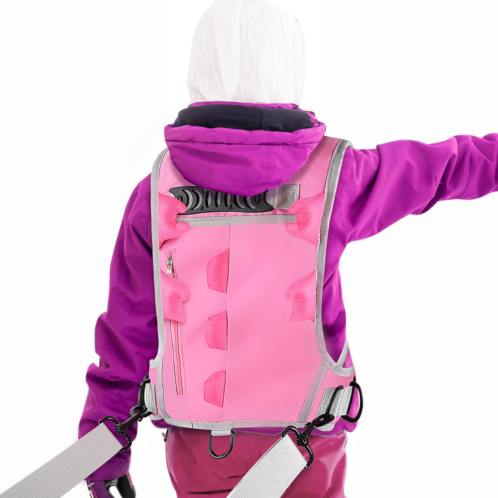 Hikeen dinosaur harness front view showing playful design and easy fitting