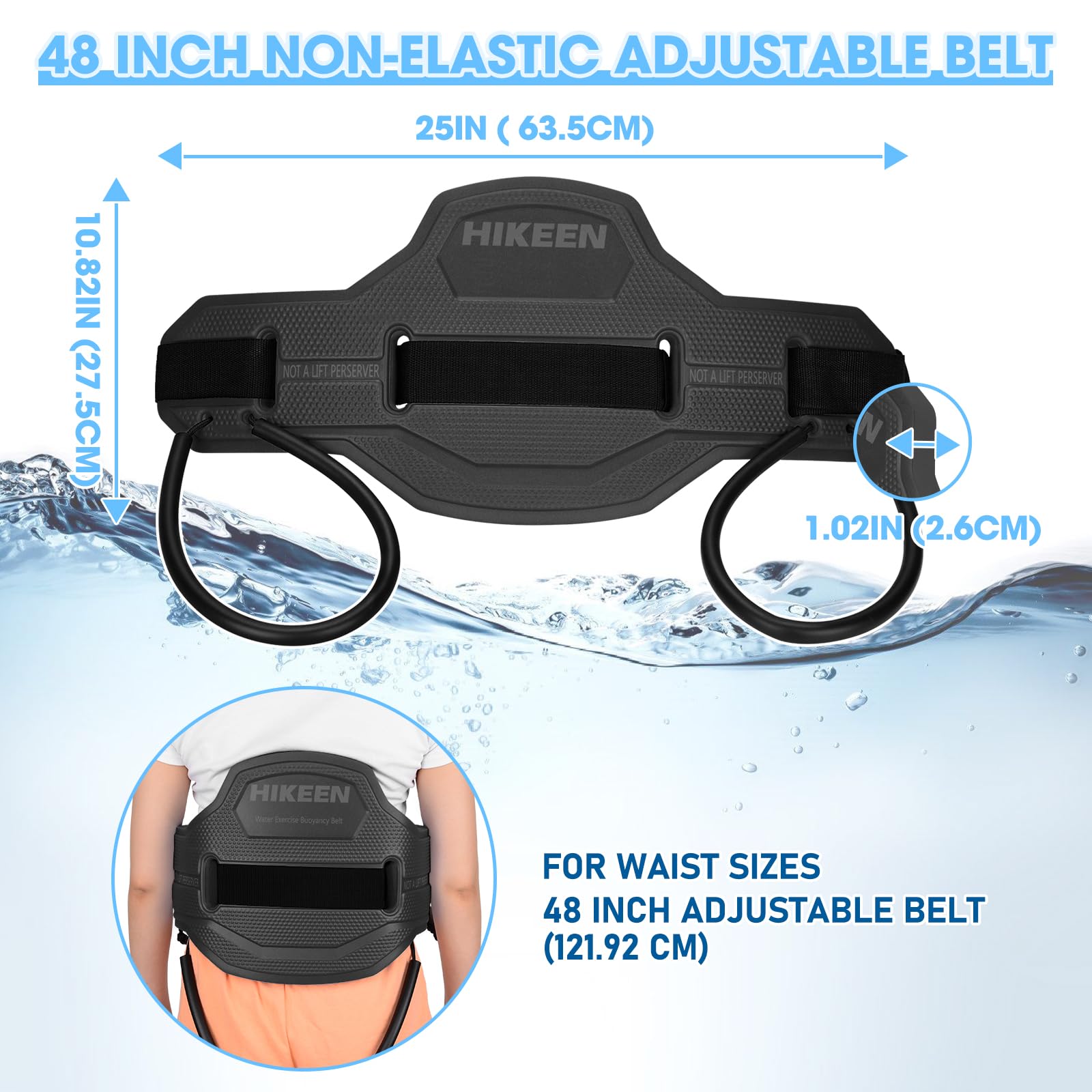 Hikeen fixing straps detail showing patent-pending straps, prevents belt sliding