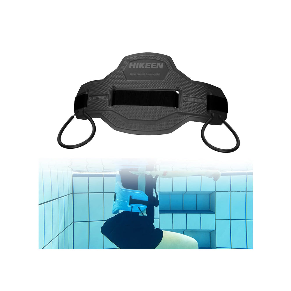 Hikeen front view of swim belt showing full foam block and straps, secure flotation