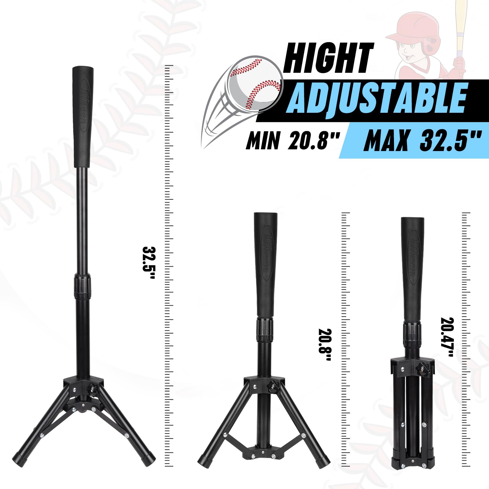 Hikeen in-use with child hitting to practice batting mechanics