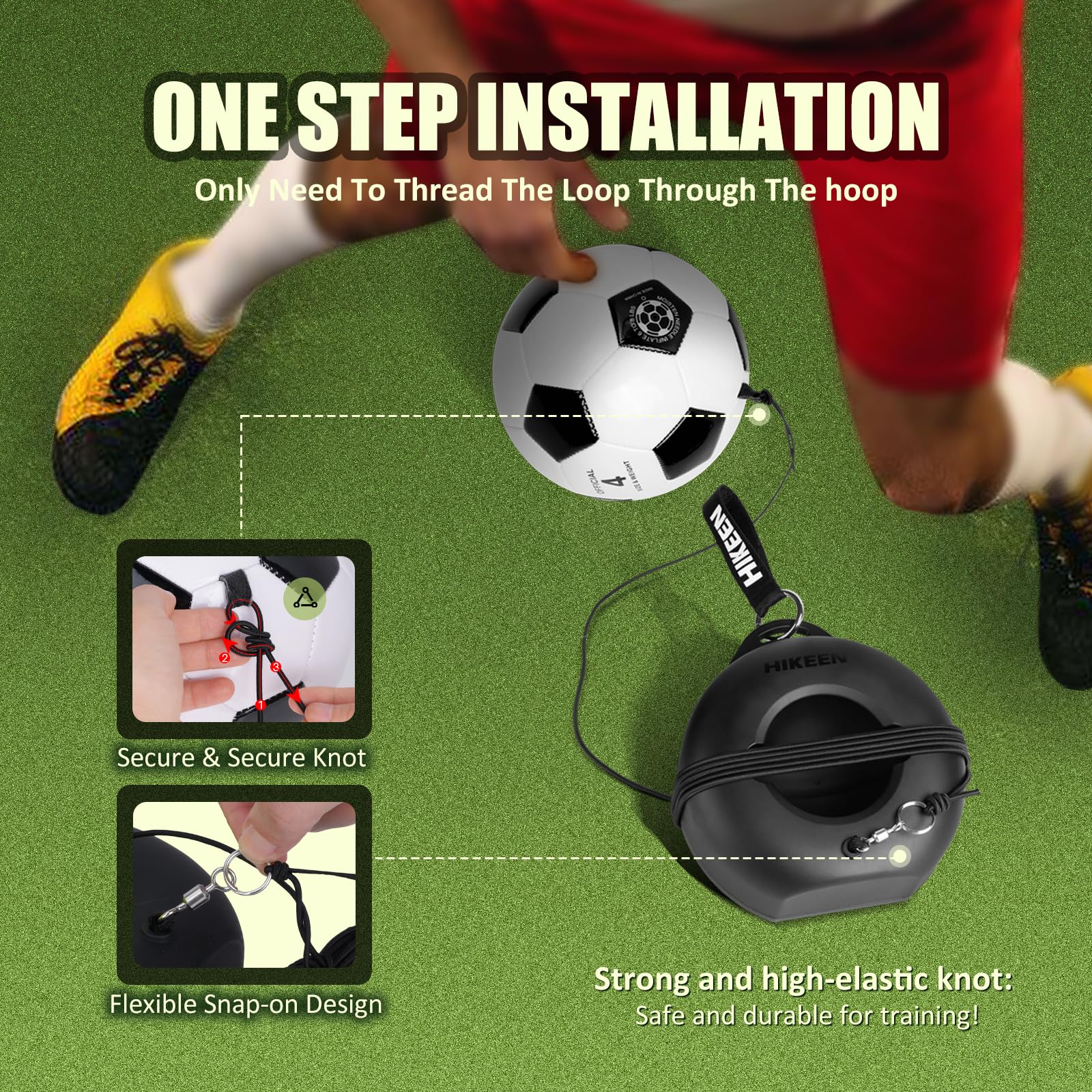 Hikeen trainer in use outdoors demonstrating quick rebounds for solo drills