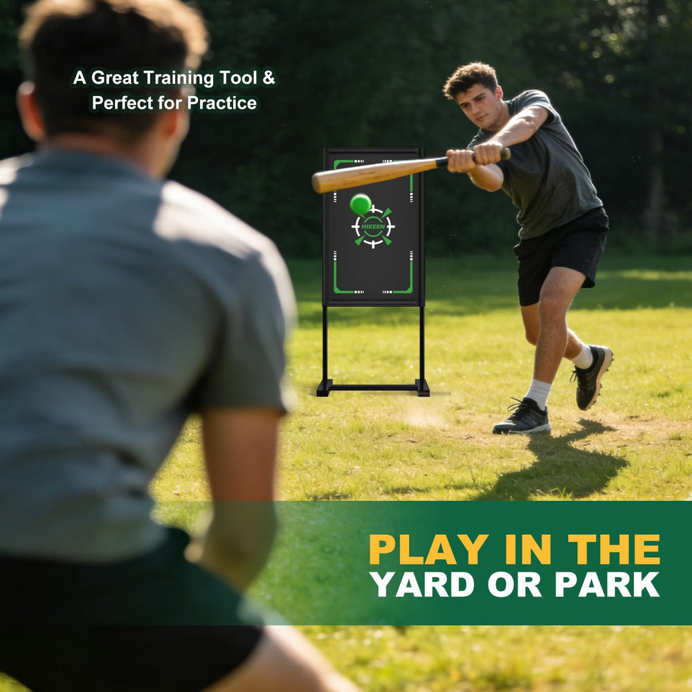 Hikeen in-use pitching action with wiffle ball demonstrating accuracy practice benefit