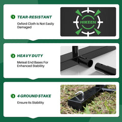 Hikeen metal frame detail highlighting sturdy steel construction benefit