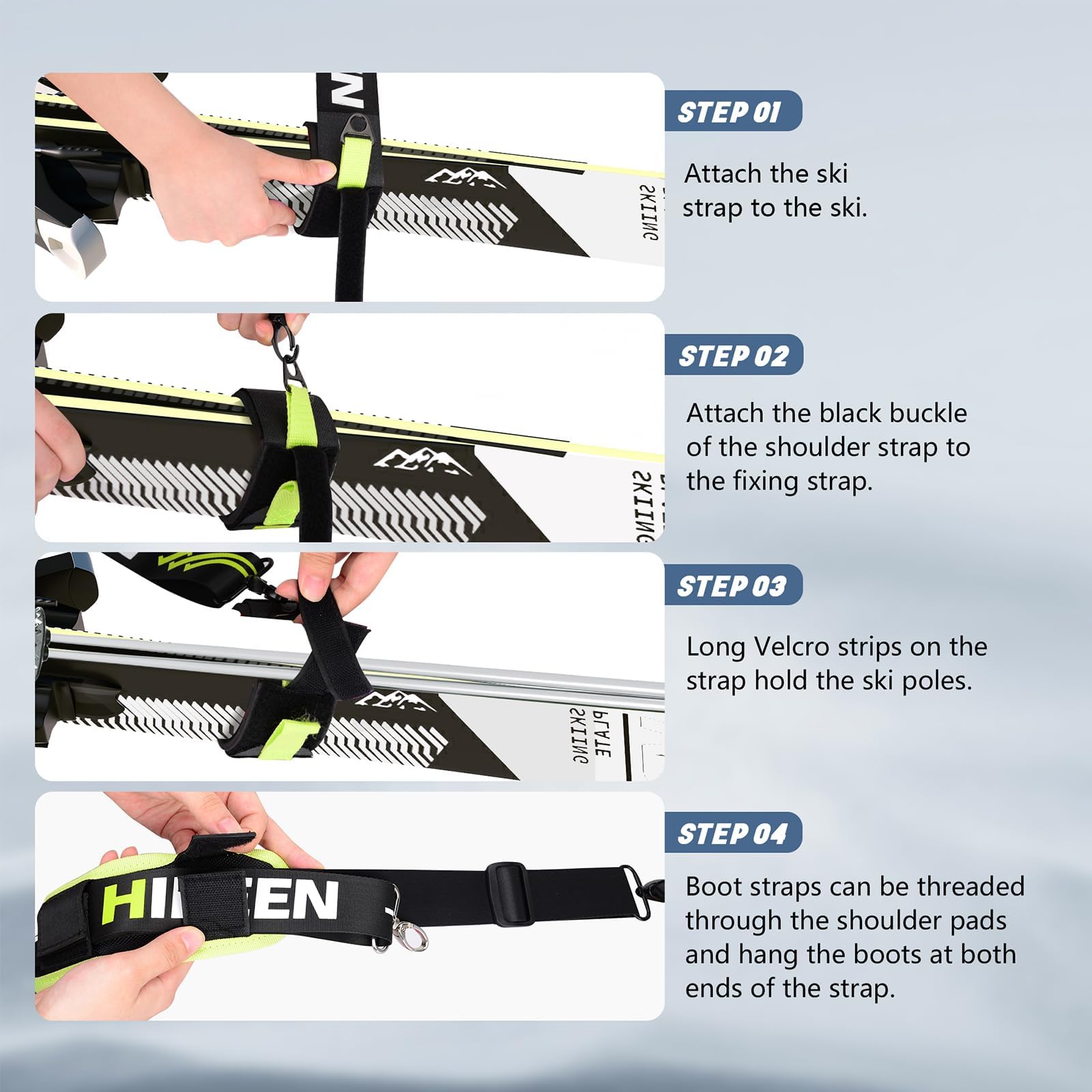 Hikeen reinforced stitching and buckle detail for durable security