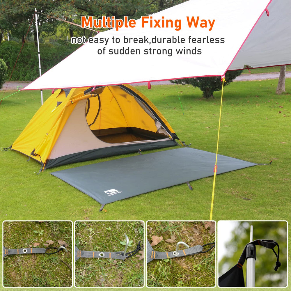 HIKEMAN on beach as mat and picnic surface keeping gear clean
