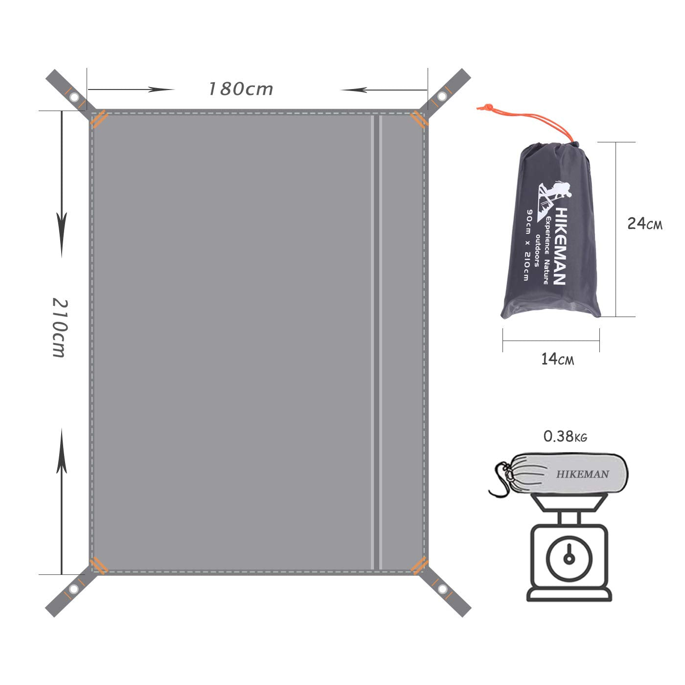 HIKEMAN corner grommet detail with reinforced strap for secure staking benefit