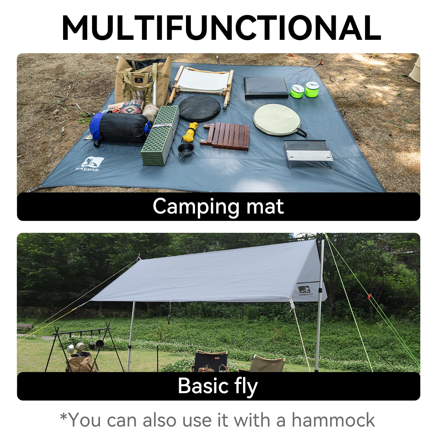 HIKEMAN ultralight footprint rolled in storage bag for easy transport