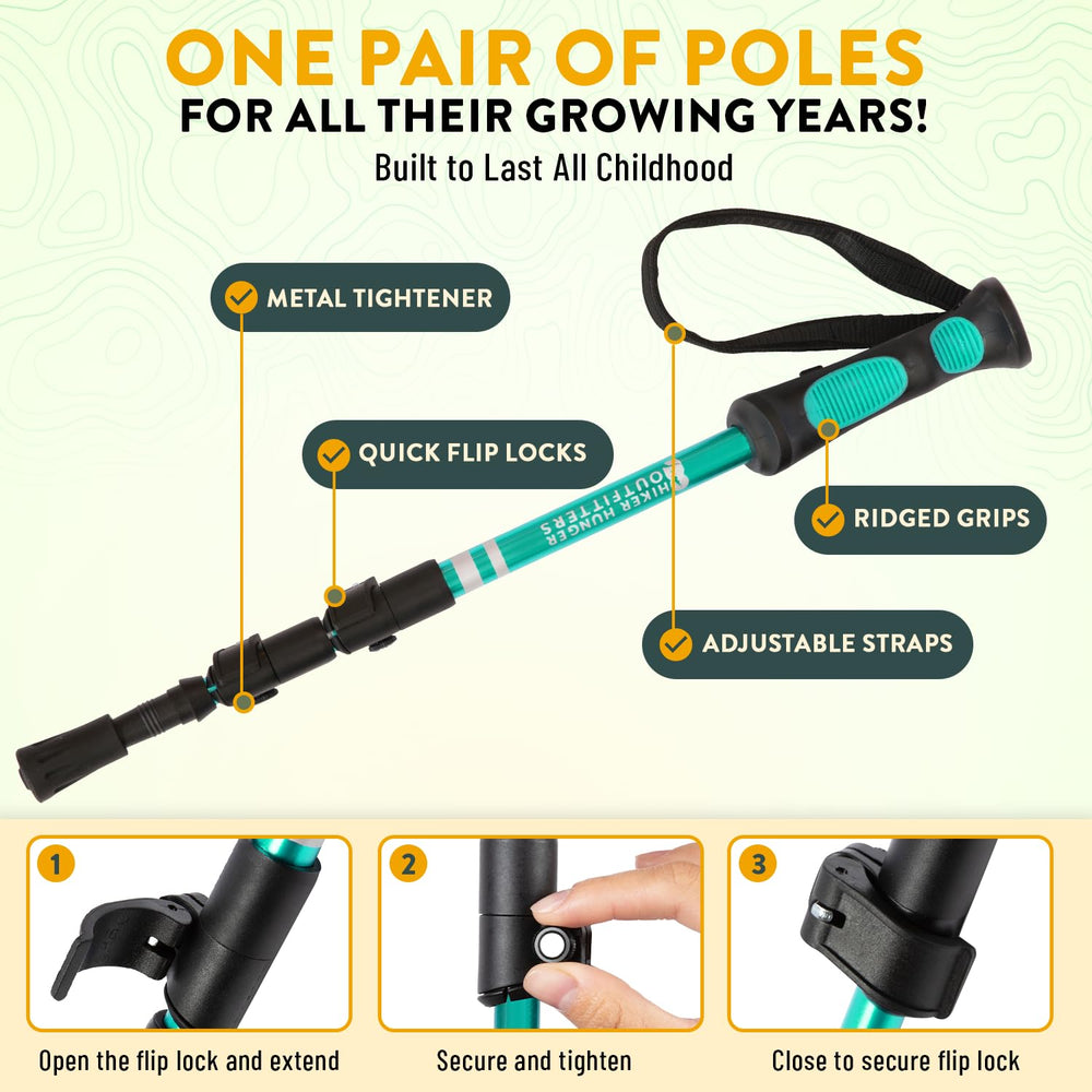 Hiker Hunger Outfitters quick flip-lock detail demonstrating fast, tool-free height adjustments