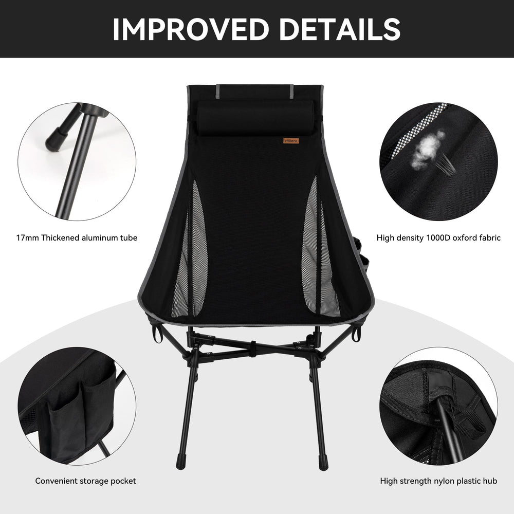 Hikero chair set up at a campsite demonstrating portability and easy setup