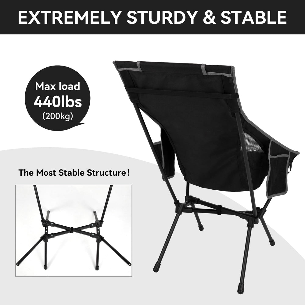 Hikero frame base closeup highlighting wide-base aluminum for stable seating