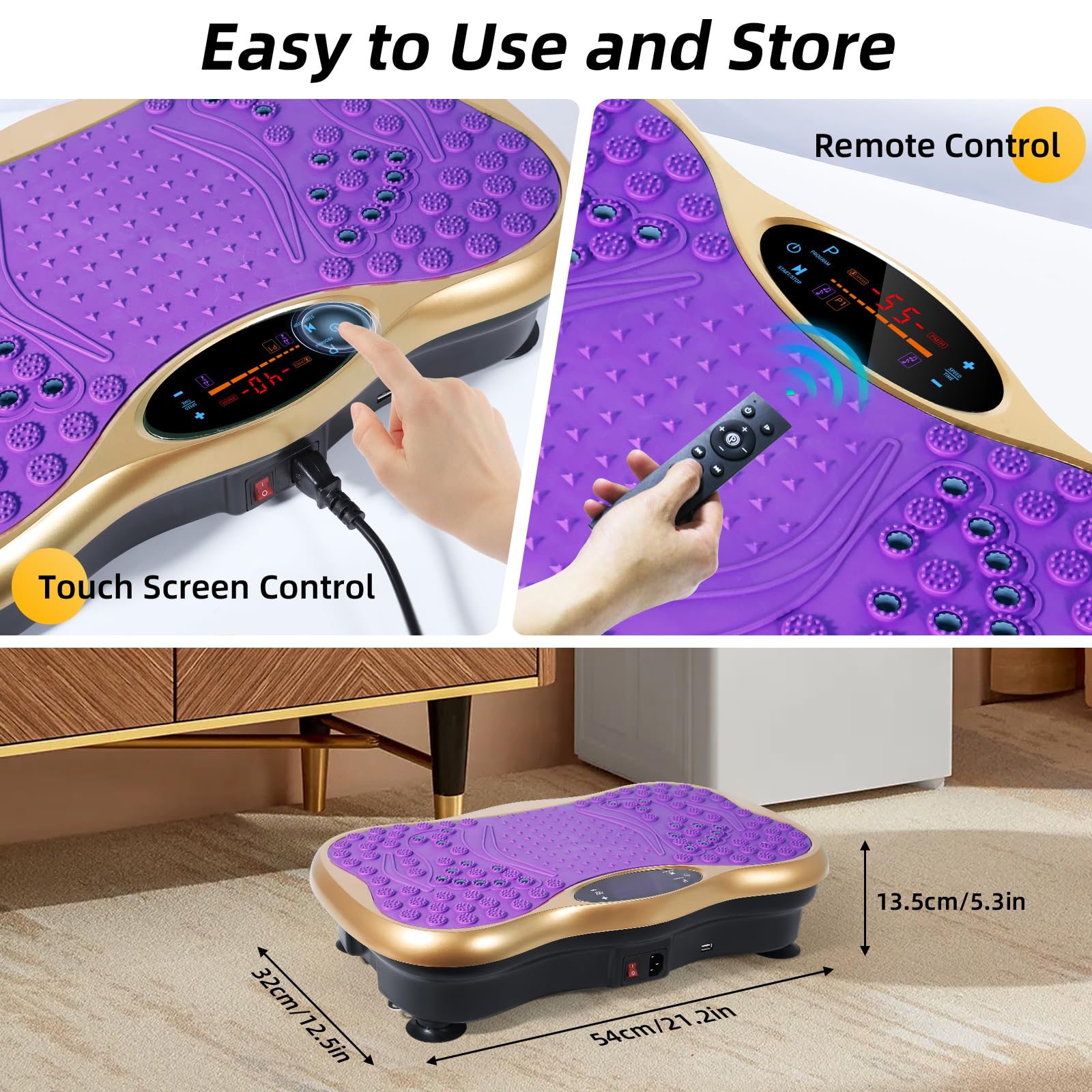 himaly LED display and remote control showing simple adjustments and convenience