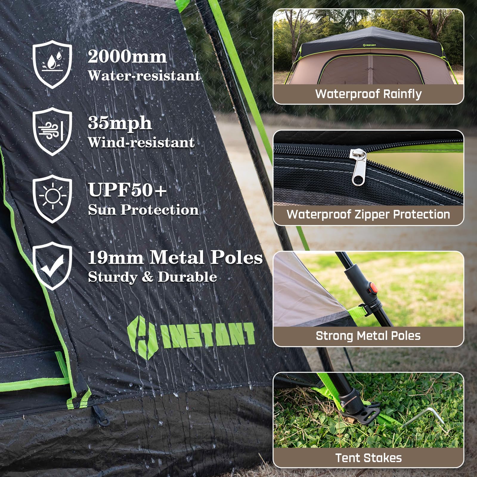 HINSTANT tent floor material close-up highlighting waterproof, tough base