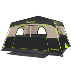 HINSTANT front exterior showing tent shape and quick setup benefit