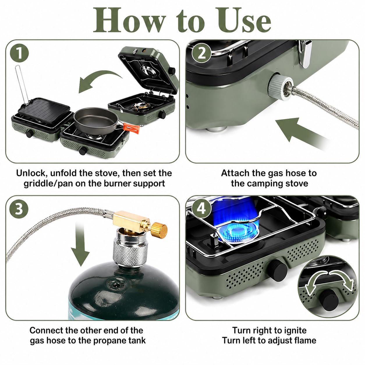 Hisencn camping stove in use preparing breakfast for fast outdoor meals