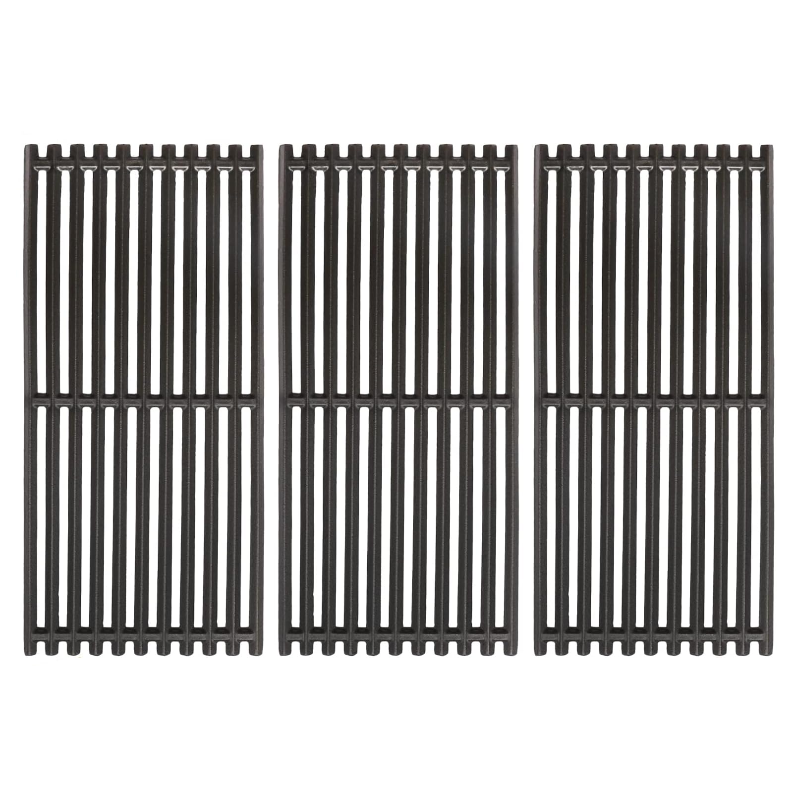 Hisencn front view of three cast iron grates showing full replacement fit and durability