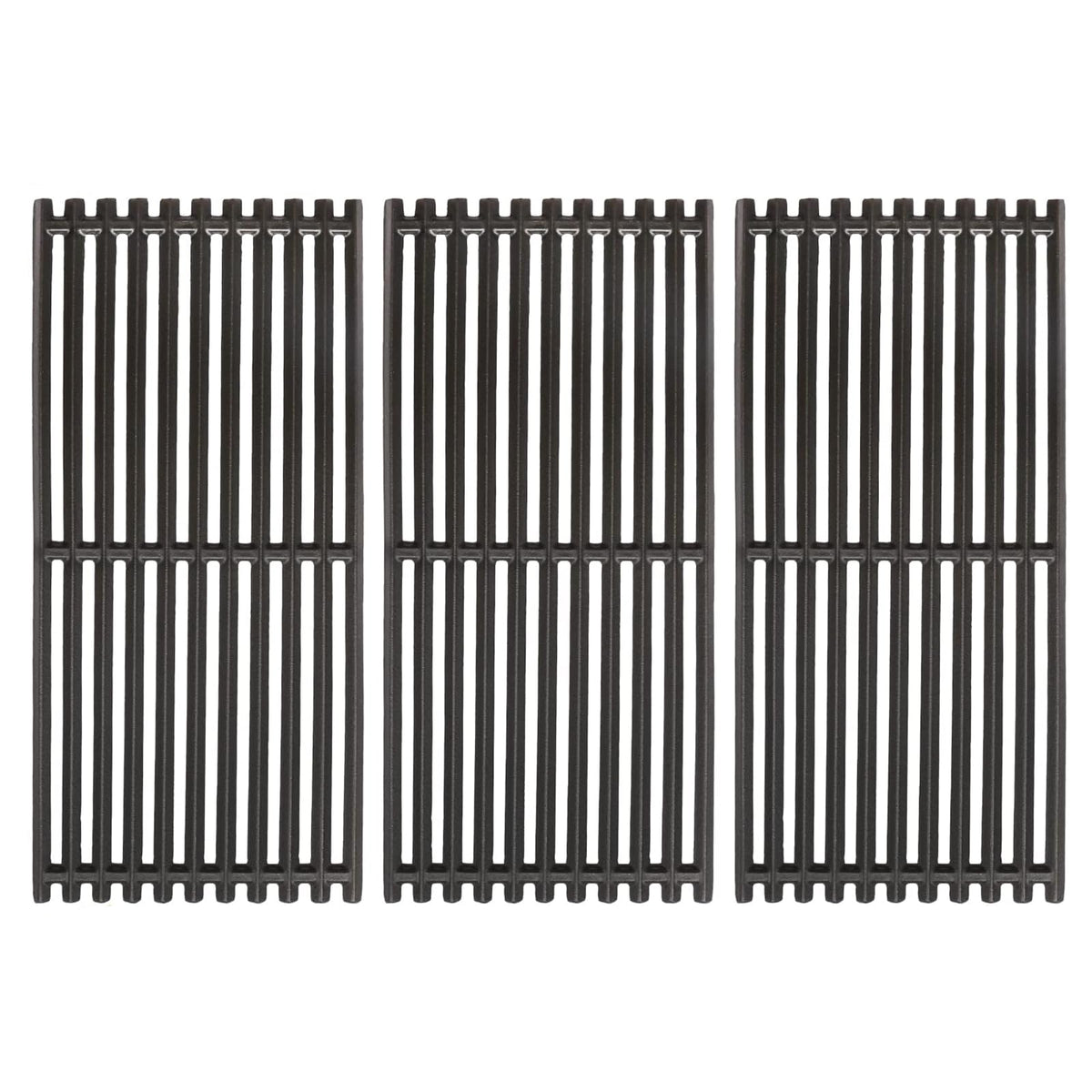 Hisencn front view of three cast iron grates showing full replacement fit and durability