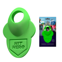 Hit Hero green guard front view showing protective shape and fit benefit