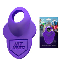 Hit Hero V2 front view showing purple guard and compact shape for protection