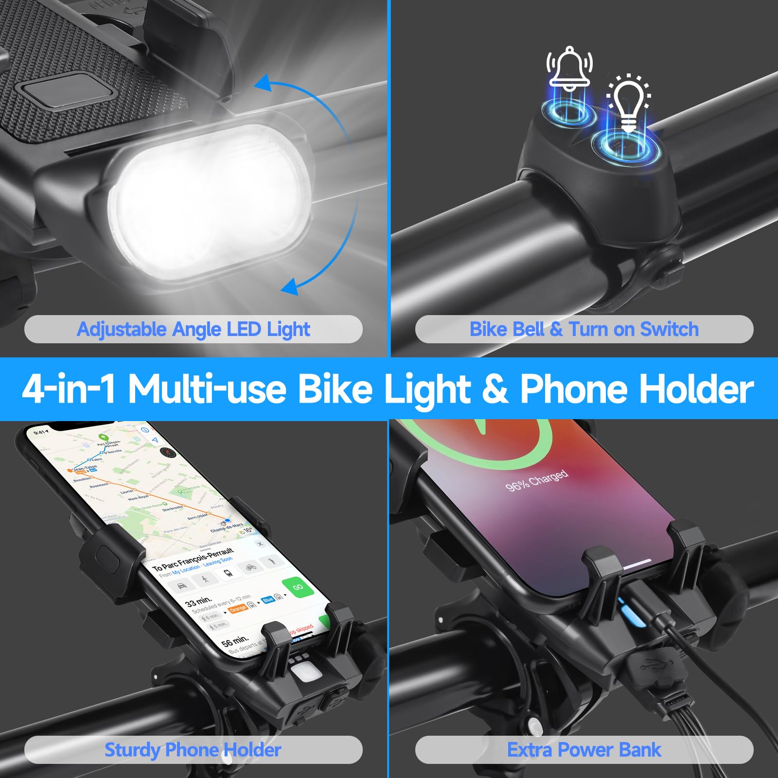 HITASTAR holding smartphone in cradle while riding for hands-free navigation
