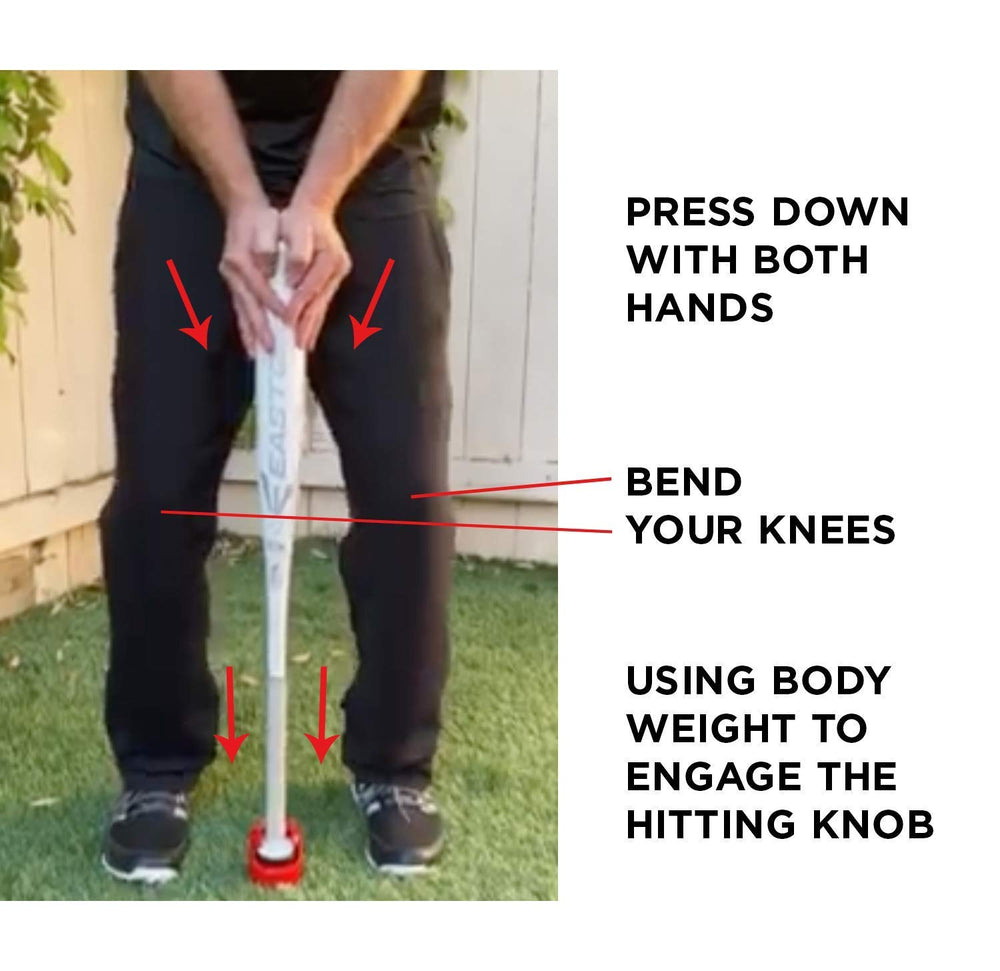 Hitting Knob in a practice setting with young player showing faster bat speed benefit