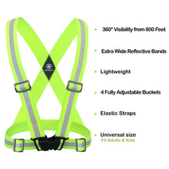 HiVisible runner wearing reflective strap for safer jogging during low-light hours
