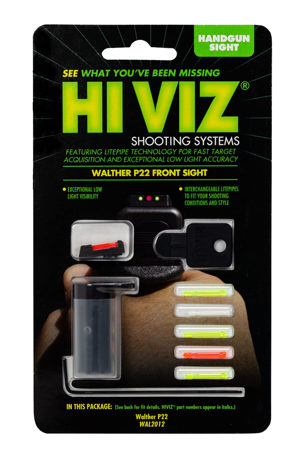 HIVIZ close-up showing fiber-optic ports and bright aiming benefit